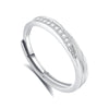 Wholesale Mobius Couple Open Ring 925 Sterling Silver Geometric Design With Diamond Treatment