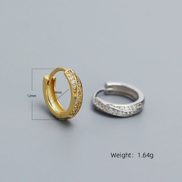 Wholesale Mobius Ear Buckle 925 Silver Geometric Ins Zircon Electroplated Earrings For Women
