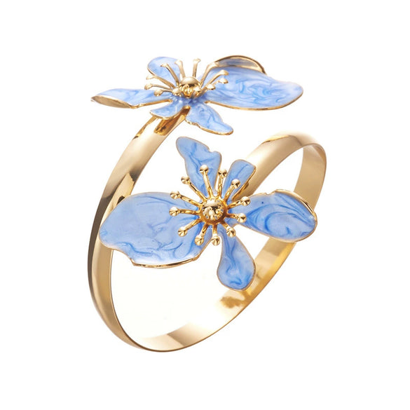 Wholesale Modern Minimalist Alloy Flower Enamel Drip Oil Bracelet For Women