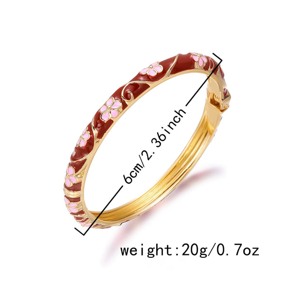 Wholesale Modern Minimalist Drip Oil Alloy Flower Bracelet For Women