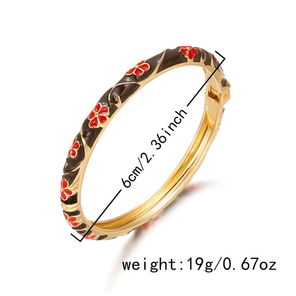 Wholesale Modern Minimalist Drip Oil Alloy Flower Bracelet For Women