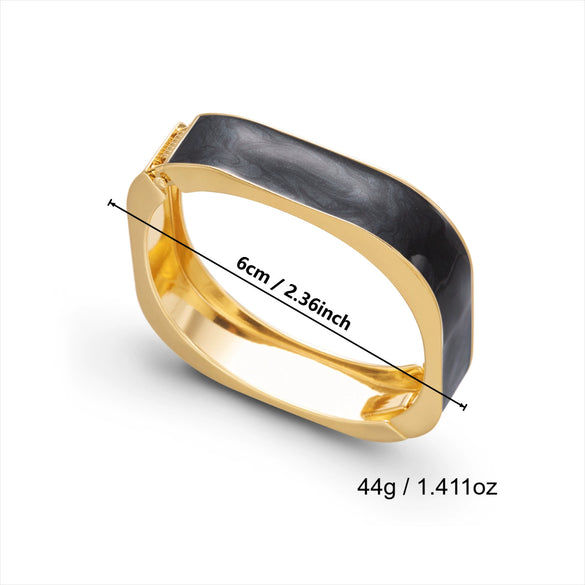 Wholesale Modern Minimalist Geometric Drip Oil Alloy Square Wide Bracelet Accessories