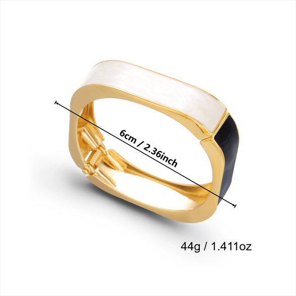 Wholesale Modern Minimalist Geometric Drip Oil Alloy Square Wide Bracelet Accessories