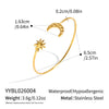 Wholesale Modern Minimalist Geometric Electroplated Stainless Steel Moon And Sun Open Bracelet Highend Colorpreserving Jewelry