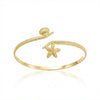 Wholesale Modern Minimalist Starfish And Conch Pattern Iron Electroplated Arm Bracelet Women's Accessory