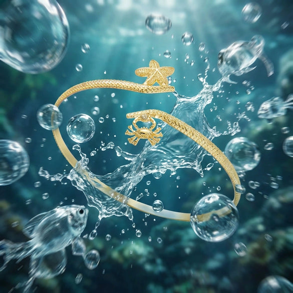 Wholesale Modern Minimalist Starfish And Conch Pattern Iron Electroplated Arm Bracelet Women's Accessory