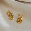 Wholesale Modern Minimalist Tassel Stainless Steel Vacuumplated 18K Gold Earrings For Women