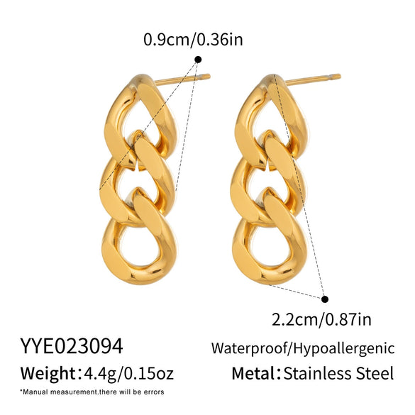 Wholesale Modern Minimalist Tassel Stainless Steel Vacuumplated 18K Gold Earrings For Women