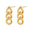 Wholesale Modern Minimalist Tassel Stainless Steel Vacuumplated 18K Gold Earrings For Women