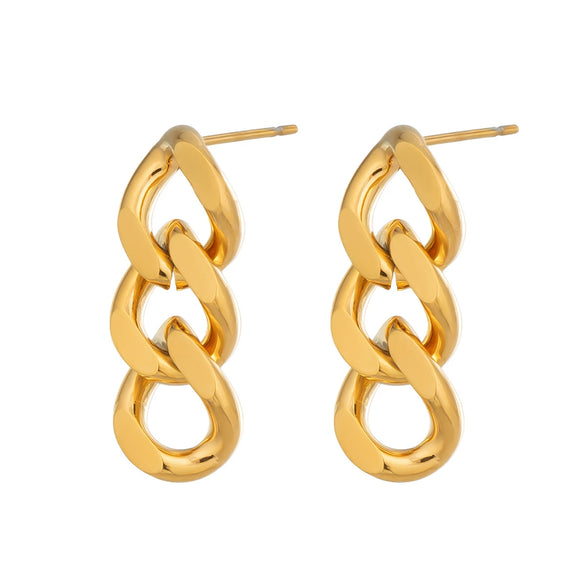 Wholesale Modern Minimalist Tassel Stainless Steel Vacuumplated 18K Gold Earrings For Women