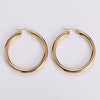 Wholesale Modern Style Exquisite Stainless Steel Polished 18K Gold Plated Thick Round Wire Hollow Large Hoop Earrings With Geometric Design
