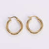 Wholesale Modern Style Exquisite Stainless Steel Polished 18K Gold Plated Thick Round Wire Hollow Large Hoop Earrings With Geometric Design
