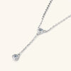 Wholesale Moissanite And 925 Silver Tassel Long Necklace With Geometric Style Electroplated Featuring Letter Number And Text Shapes