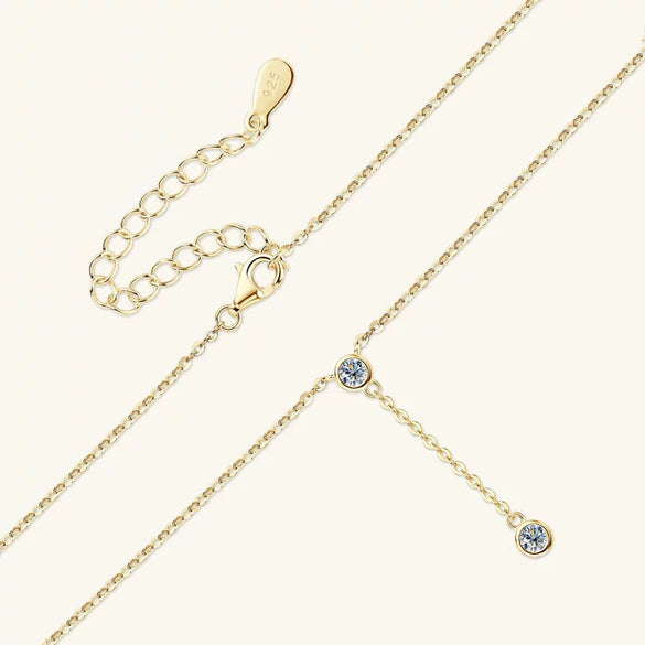 Wholesale Moissanite And 925 Silver Tassel Long Necklace With Geometric Style Electroplated Featuring Letter Number And Text Shapes