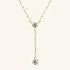 Wholesale Moissanite And 925 Silver Tassel Long Necklace With Geometric Style Electroplated Featuring Letter Number And Text Shapes