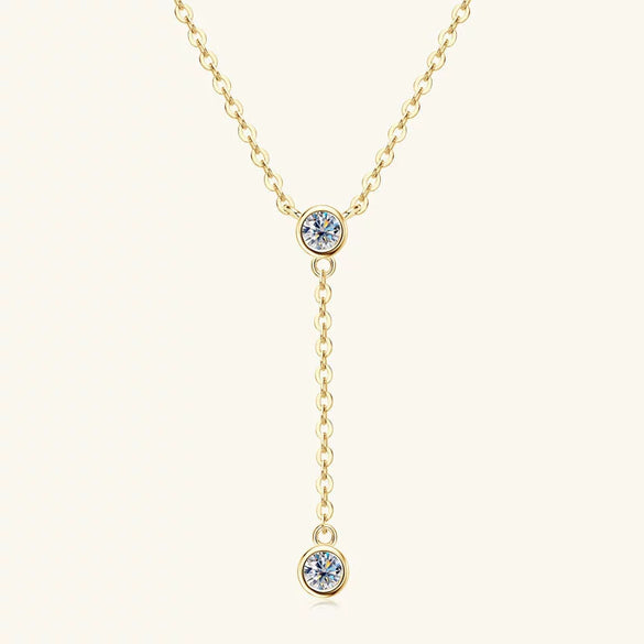 Wholesale Moissanite And 925 Silver Tassel Long Necklace With Geometric Style Electroplated Featuring Letter Number And Text Shapes