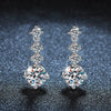 Wholesale Moissanite And 925 Sterling Silver Geometric Earrings Highend Classic Fourclaw Design