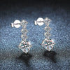 Wholesale Moissanite And 925 Sterling Silver Geometric Earrings Highend Classic Fourclaw Design