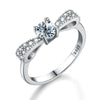 Wholesale Moissanite Bow Ring In S925 Sterling Silver With Four Claw Setting And Electroplating For Women