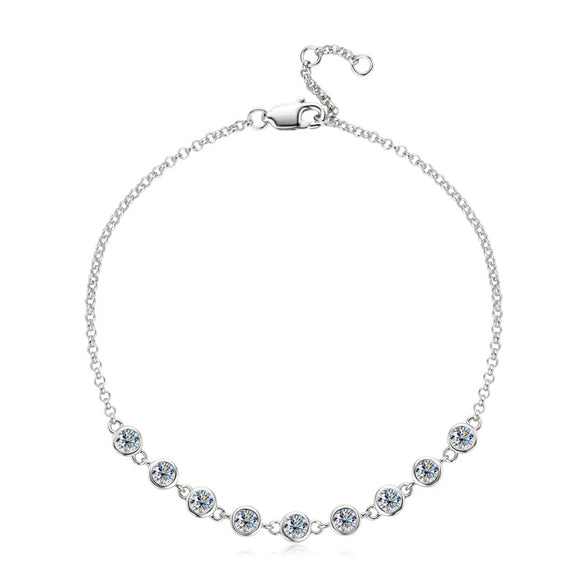 Wholesale Moissanite Bracelet For Women Fashion Style Geometric S925 Sterling Silver Electroplated Jewelry