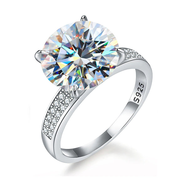 Wholesale Moissanite Doublerow Diamond Ring In Pigeon Egg Shape For Women Made Of S925 Sterling Silver With Electroplating Treatment Geometric Style