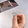 Wholesale Moissanite Doublerow Diamond Ring In Pigeon Egg Shape For Women Made Of S925 Sterling Silver With Electroplating Treatment Geometric Style