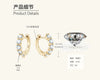 Wholesale Moissanite Earrings Light Luxury Style Geometric S925 Sterling Silver Electroplated Women's Ear Jewelry