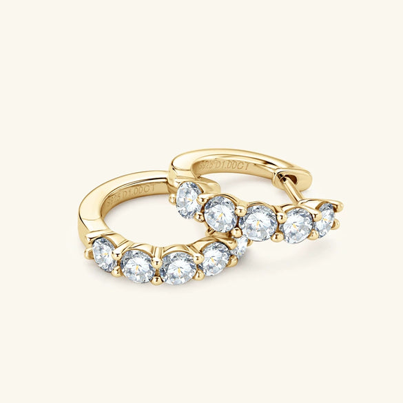 Wholesale Moissanite Earrings Light Luxury Style Geometric S925 Sterling Silver Electroplated Women's Ear Jewelry