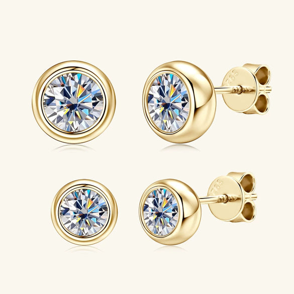 Wholesale Moissanite Earrings S925 Silver Geometric Style Electroplated For Women