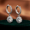 Wholesale Moissanite Earrings S925 Silver Luxury Round Geometric Style Diamond Design Accessories Jewelry
