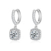 Wholesale Moissanite Earrings S925 Silver Luxury Square Geometric Simple Design Jewelry