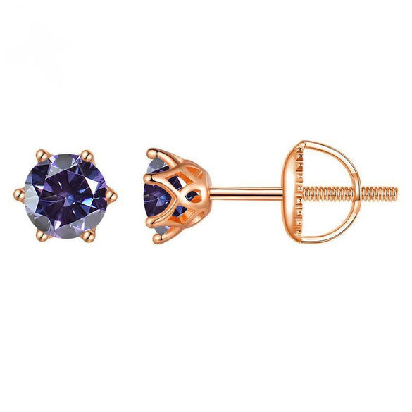Wholesale Moissanite Earrings S925 Sterling Silver Rose Gold Round Love Design For Women Classic Style