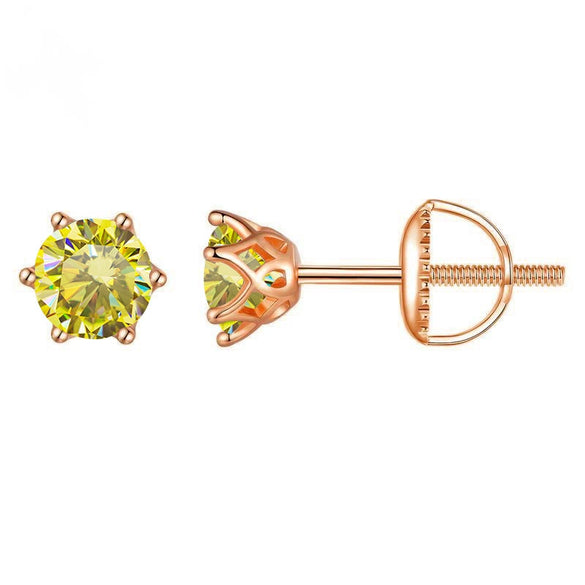 Wholesale Moissanite Earrings S925 Sterling Silver Rose Gold Round Love Design For Women Classic Style
