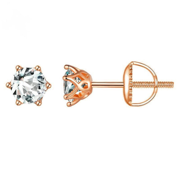 Wholesale Moissanite Earrings S925 Sterling Silver Rose Gold Round Love Design For Women Classic Style
