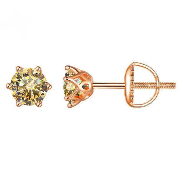 Wholesale Moissanite Earrings S925 Sterling Silver Rose Gold Round Love Design For Women Classic Style