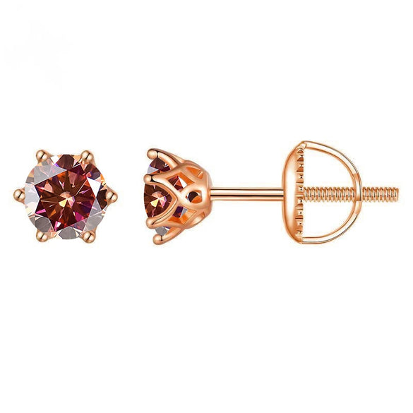 Wholesale Moissanite Earrings S925 Sterling Silver Rose Gold Round Love Design For Women Classic Style