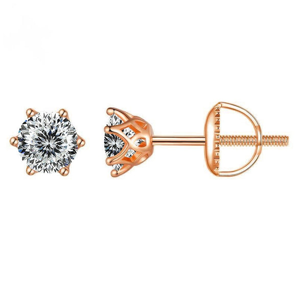 Wholesale Moissanite Earrings S925 Sterling Silver Rose Gold Round Love Design For Women Classic Style