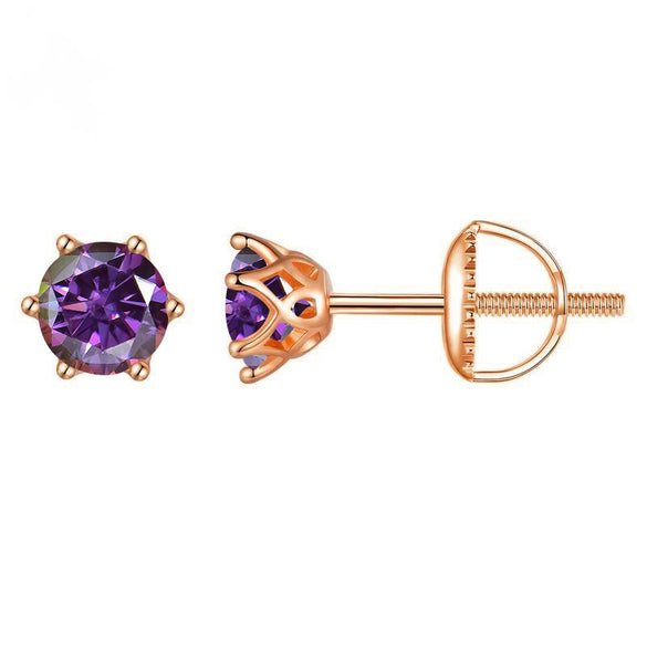 Wholesale Moissanite Earrings S925 Sterling Silver Rose Gold Round Love Design For Women Classic Style