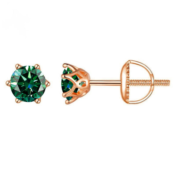 Wholesale Moissanite Earrings S925 Sterling Silver Rose Gold Round Love Design For Women Classic Style
