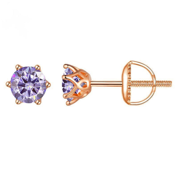 Wholesale Moissanite Earrings S925 Sterling Silver Rose Gold Round Love Design For Women Classic Style