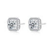 Wholesale Moissanite Earrings Silver S925 Luxury Square Geometric Diamond Design Jewelry Accessories
