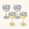 Wholesale Moissanite Earrings Silver Simple Style With Constellation Heart Fruit And Other Patterns Electroplated