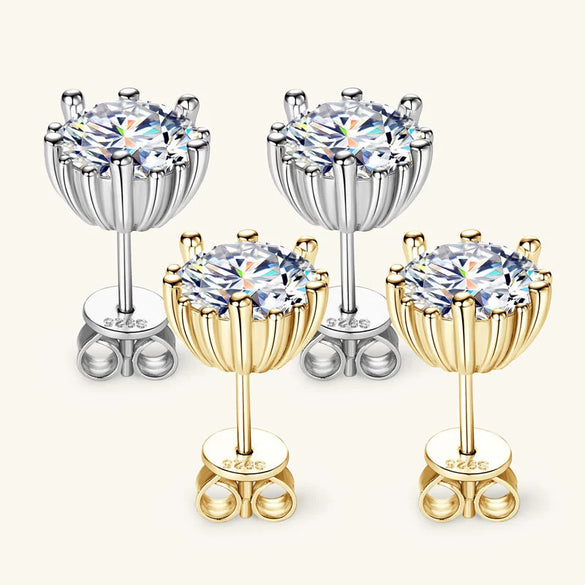 Wholesale Moissanite Earrings Silver Simple Style With Constellation Heart Fruit And Other Patterns Electroplated