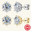 Wholesale Moissanite Earrings Silver Simple Style With Constellation Heart Fruit And Other Patterns Electroplated