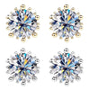 Wholesale Moissanite Earrings Silver Simple Style With Constellation Heart Fruit And Other Patterns Electroplated