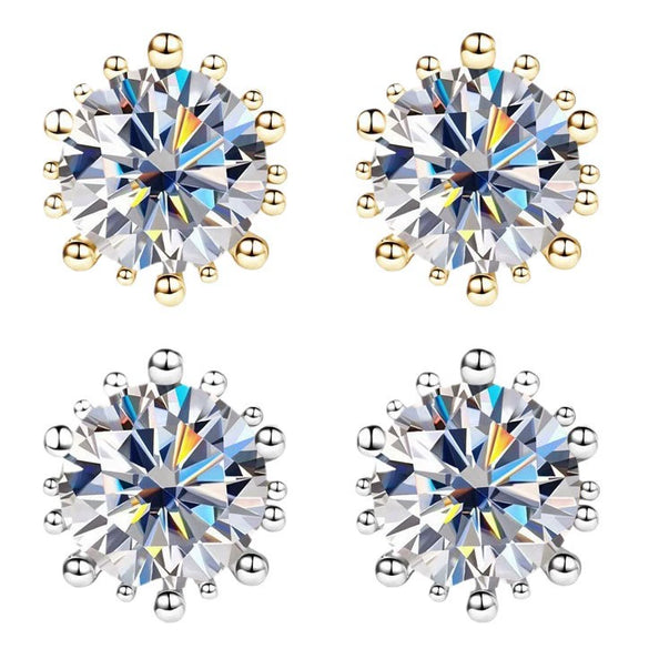 Wholesale Moissanite Earrings Silver Simple Style With Constellation Heart Fruit And Other Patterns Electroplated