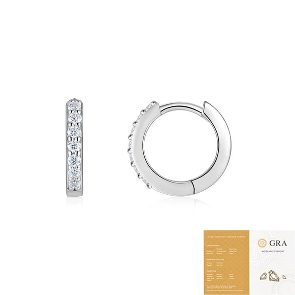 Wholesale Moissanite Earrings 925 Sterling Silver Ushaped Geometric Fashion Inlay Style For Women