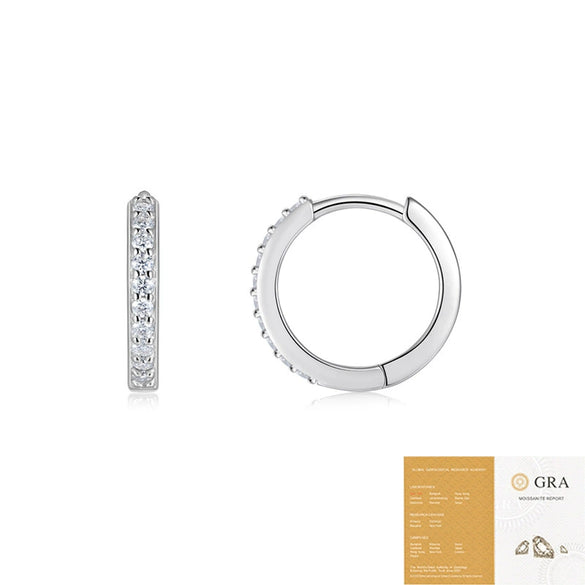Wholesale Moissanite Earrings 925 Sterling Silver Ushaped Geometric Fashion Inlay Style For Women