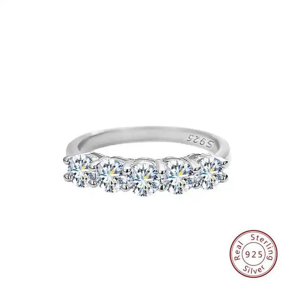 Wholesale Moissanite Fivestar Geometric Simple Fashion Ring Jewelry In S925 Silver With Electroplating