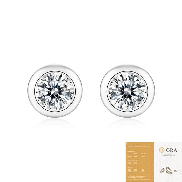 Wholesale Moissanite Inlaid Geometric S925 Silver Stud Earrings For Women
